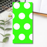 Neon Green White Large Polka Dots Magnetic Notepad<br><div class="desc">Neon Green White Large Polka Dots</div>