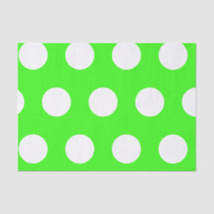 Neon Green White Large Polka Dots Tissue Paper