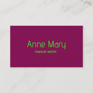 Neon Green Wine Red Pink Makeup Artist Salon Girly Business Card