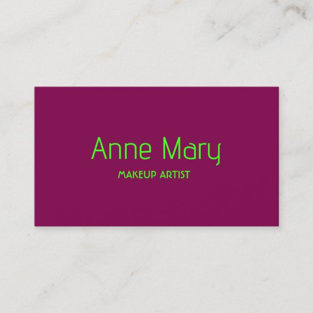 Neon Green Wine Red Pink Makeup Artist Salon Girly Business Card (Front)
