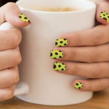 Neon Green with Black Polka Dots Watercolor