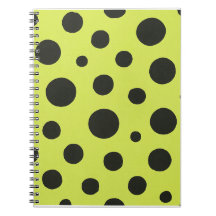 Neon Green with Black Polka Dots Watercolor