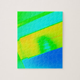 Neon Green Yellow Blue Colorful 4Lulu Jigsaw Puzzle