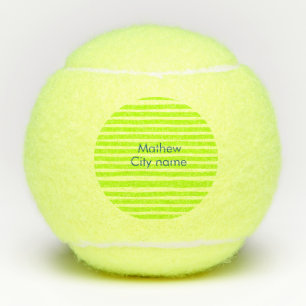 Neon green yellow retro stripes add name cityplace tennis balls