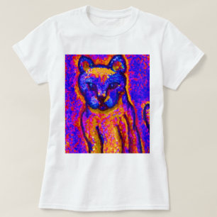 Neon Grey Cat CricketDiane Art & Design T-Shirt
