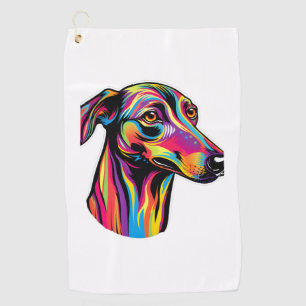 Neon Greyhound   Golf Towel