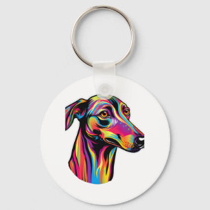 Neon Greyhound   Key Ring