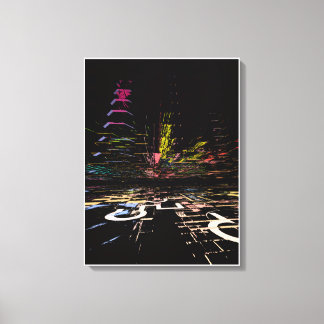 Neon Grid at Night Canvas Print