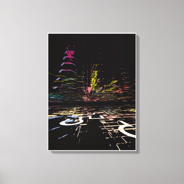 Neon Grid at Night Canvas Print (Front)