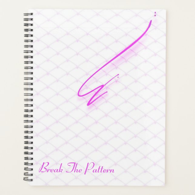 Neon Grid Break Art | Isometric Grid with Pink Acc Planner (Front)