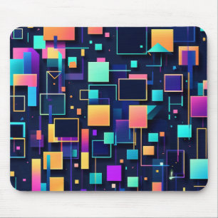 Neon Gridlock Mouse Mat