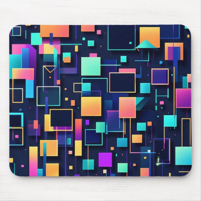 Neon Gridlock Mouse Mat (Front)