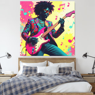 Neon Groove Collective — Psykedelisk Konst & Musik Canvas Print