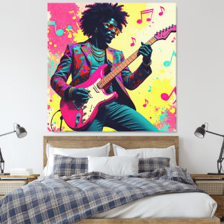 Neon Groove Collective — Psykedelisk Konst & Musik Canvas Print