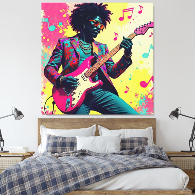 Neon Groove Collective — Psykedelisk Konst & Musik Canvas Print (Insitu(Bedroom))