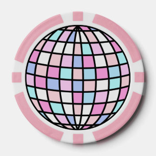 Neon Groovy Disco Ball Poker Chips