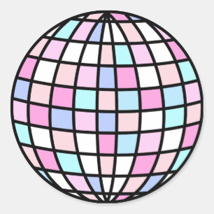 Neon Groovy Disco Birthday Classic Round Sticker