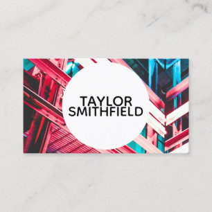 neon grunge business card