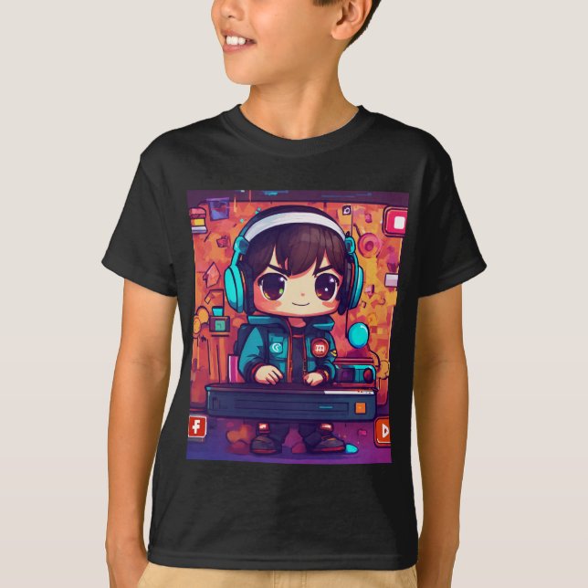 Neon Grunge Chibi T-Shirt (Front)
