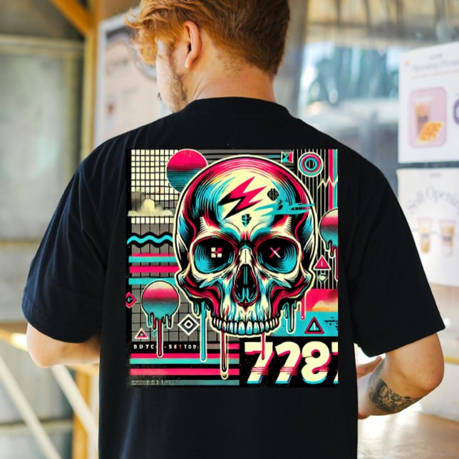 Neon Grunge Skull  T-Shirt (Creator Uploaded)