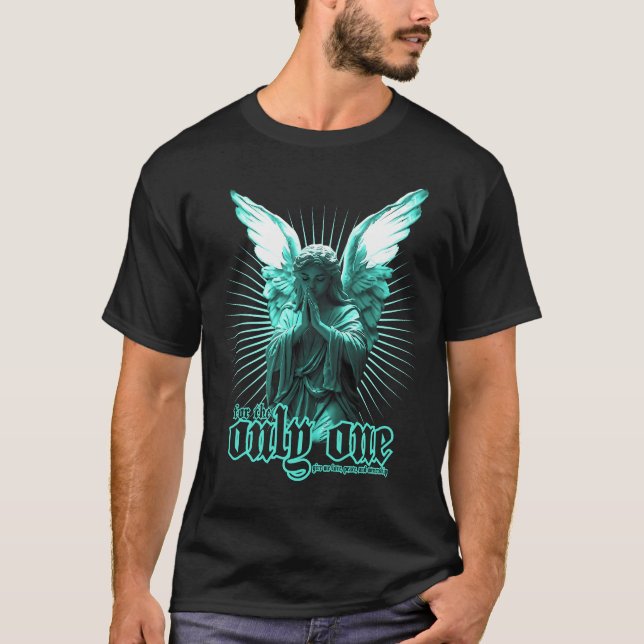 Neon Guardian Angel - Spiritual Prayer Design T-Shirt (Front)