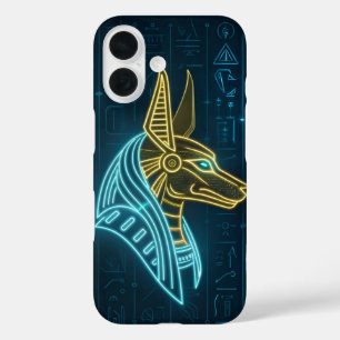 Neon Guardian: Anubis Awakens iPhone 16 Case