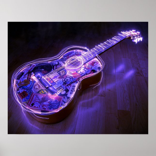 Neon Guitar Poster (Front)