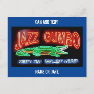 Neon Gumbo, personalise add text Postcard