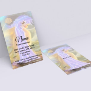 Neon Haired Mermaid Business Card