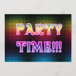Neon Halftone Party Invitation