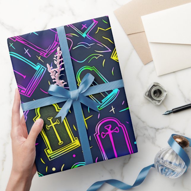 Neon Halloween Pattern  Wrapping Paper (Gifting)