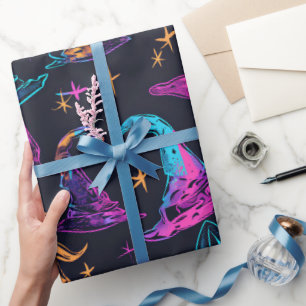 Neon Halloween Pattern Wrapping Paper