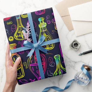 Neon Halloween Pattern Wrapping Paper