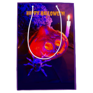Neon Halloween pumpkins Medium Gift Bag