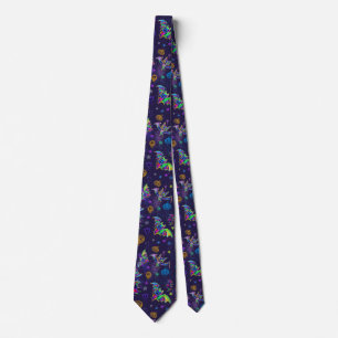 Neon Halloween spooky bats colourful decorative Tie