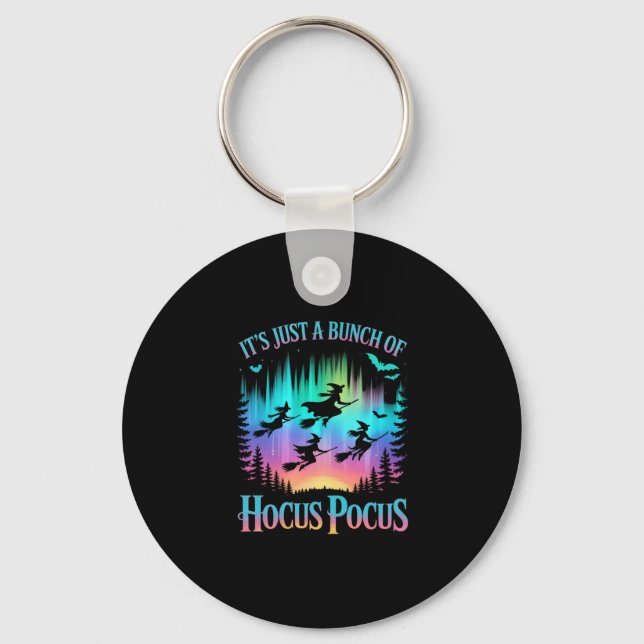 Neon Halloween Witches Png Key Ring (Front)