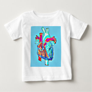 Neon Hand Drawn Anatomical Heart Baby T-Shirt