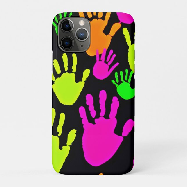 Neon Handprint Graffiti Pattern Case-Mate iPhone Case (Back)