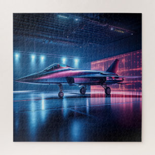 Neon Hangar Jet – Cyberpunk Puzzle