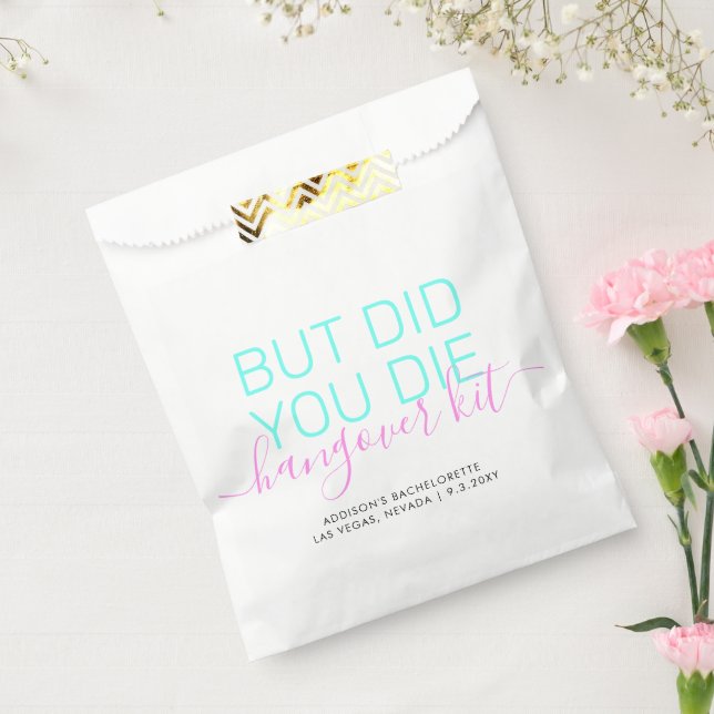 Neon Hangover Relief Kit Personalised Bachelorette Favour Bags (Sealed)
