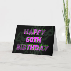 Neon Happy 60th Birthday Card