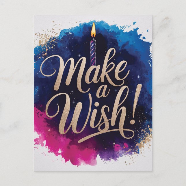 Neon Happy Birthday Design Postcard (Front)