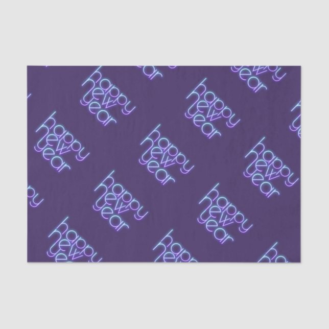 Neon Happy New Year Tissue Paper (Front)