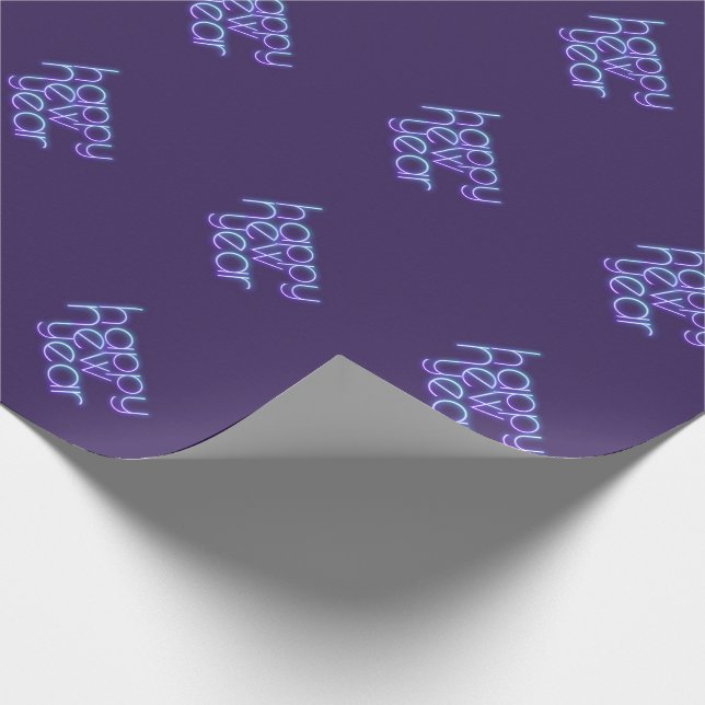Neon Happy New Year Wrapping Paper (Corner)