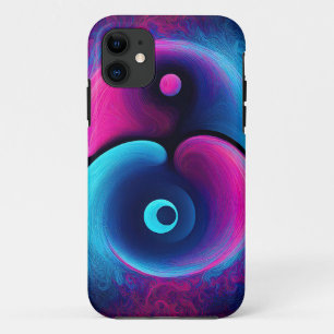 Neon Harmony: A Modern Interpretation of Yin Yang iPhone 11 Case
