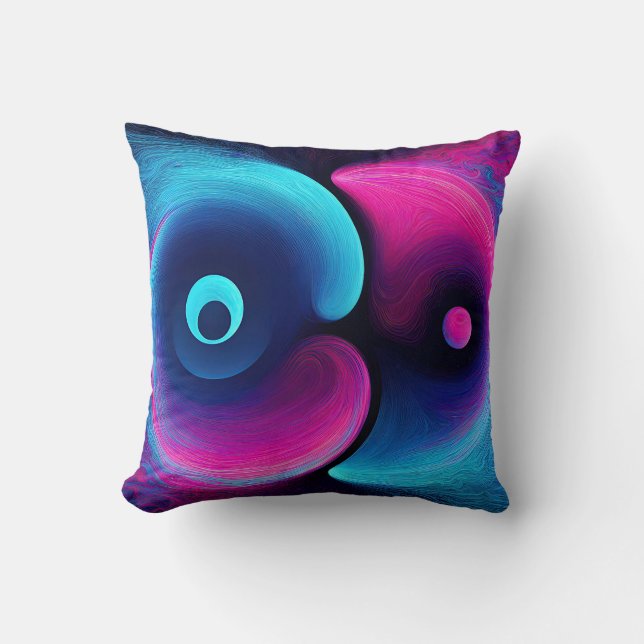 Neon Harmony: A Modern Interpretation of Yin Yang Cushion (Front)
