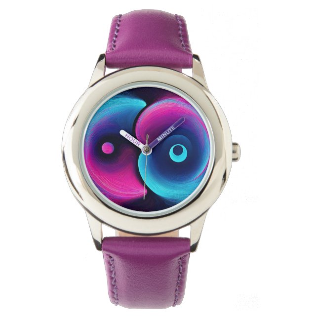 Neon Harmony: A Modern Interpretation of Yin Yang Watch (Front)