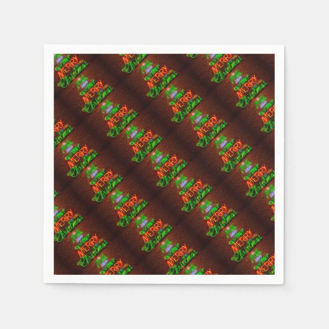Neon Have A Very Merry Christmas Napkin (Front)