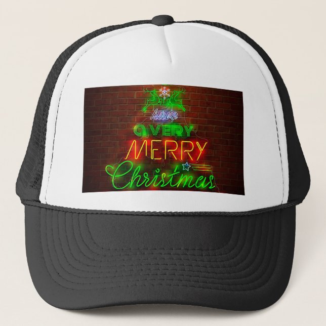 Neon Have A Very Merry Christmas Trucker Hat (Front)