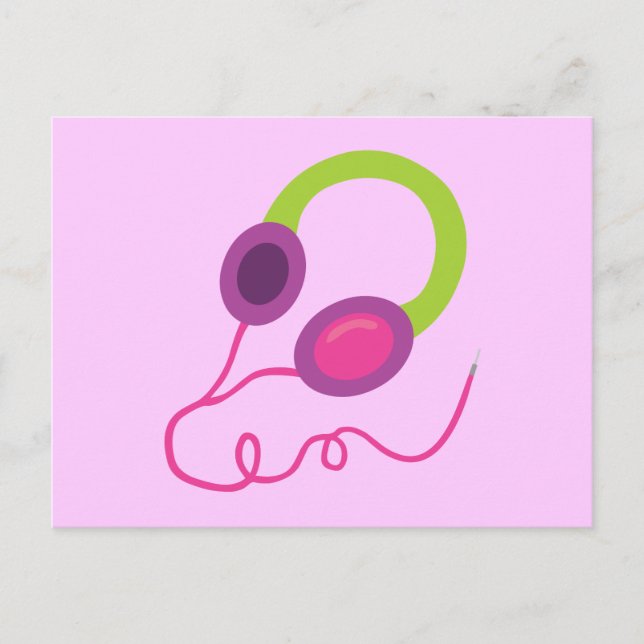 Neon Headphones Postcard (Front)